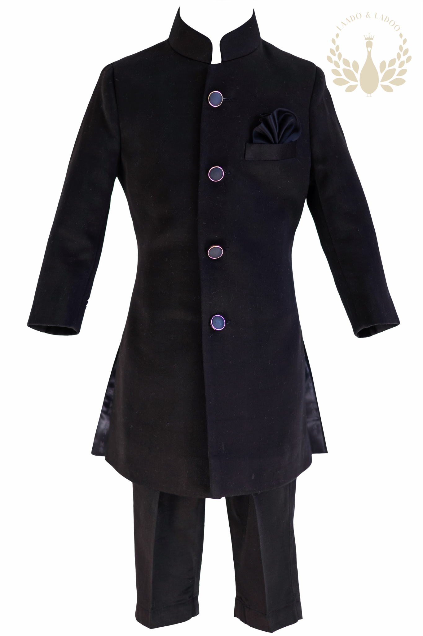 Nawaab Black Sherwani Set