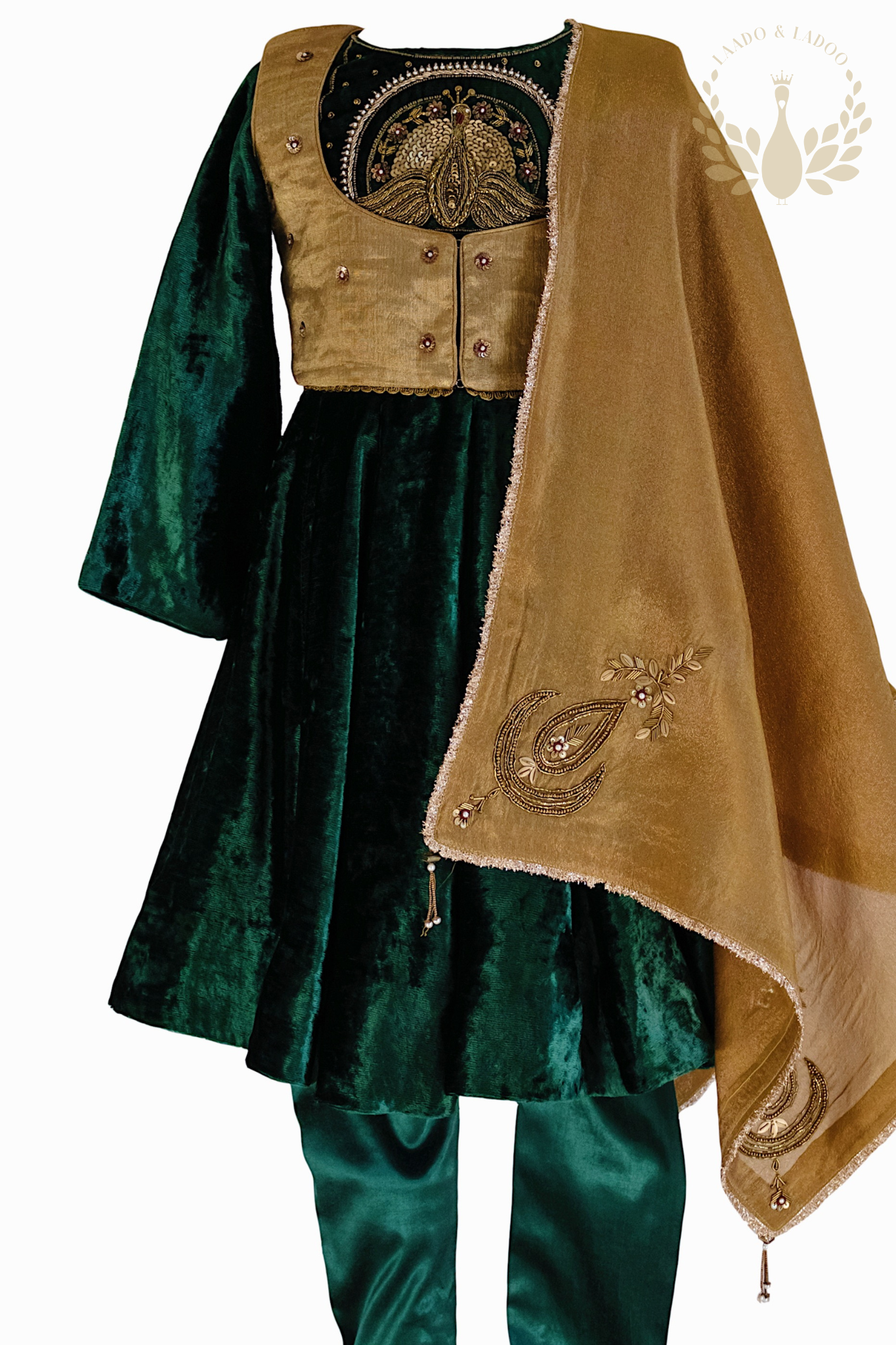 Jannat Green Anarkali Set
