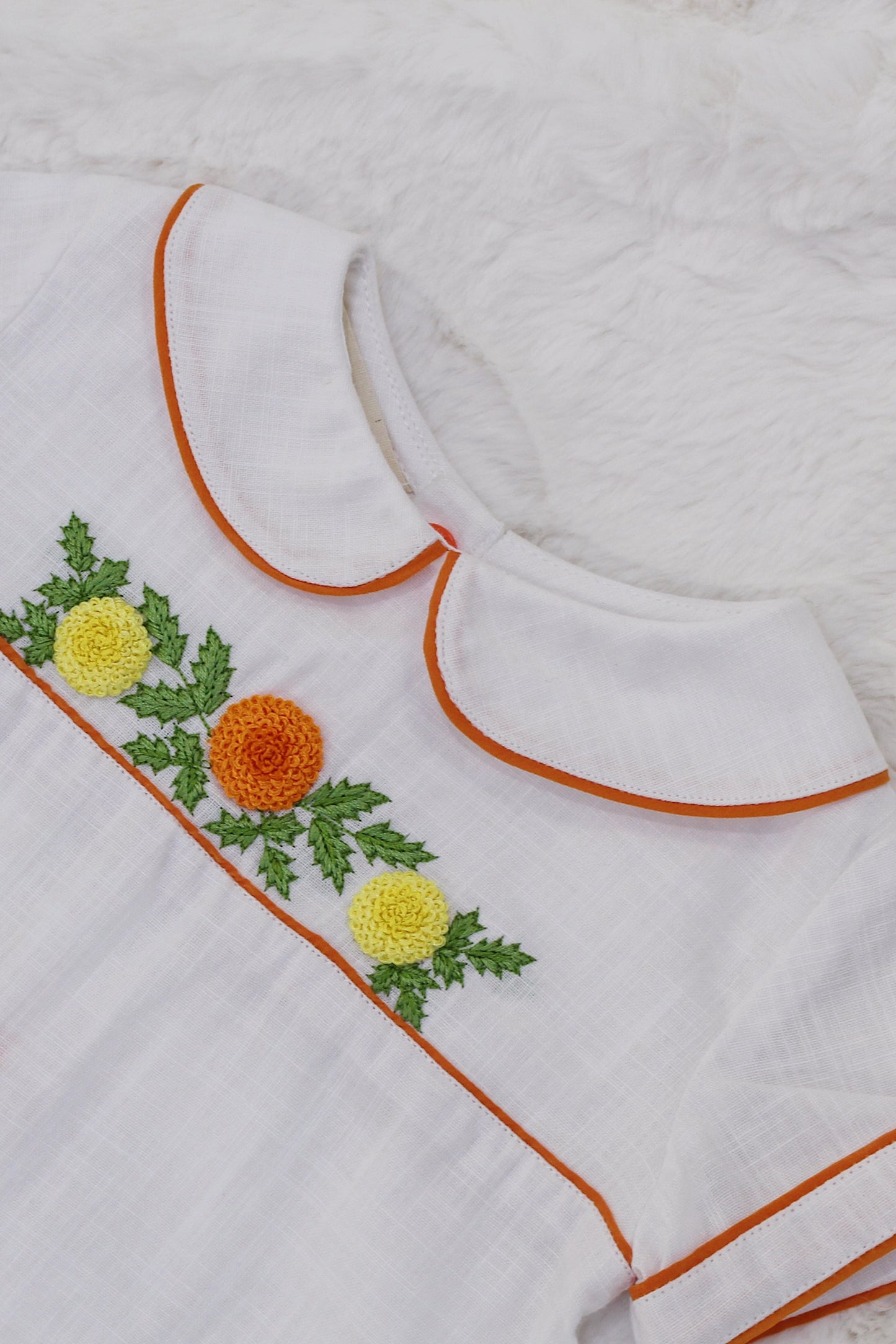 Vihaan White Baby Boy Romper