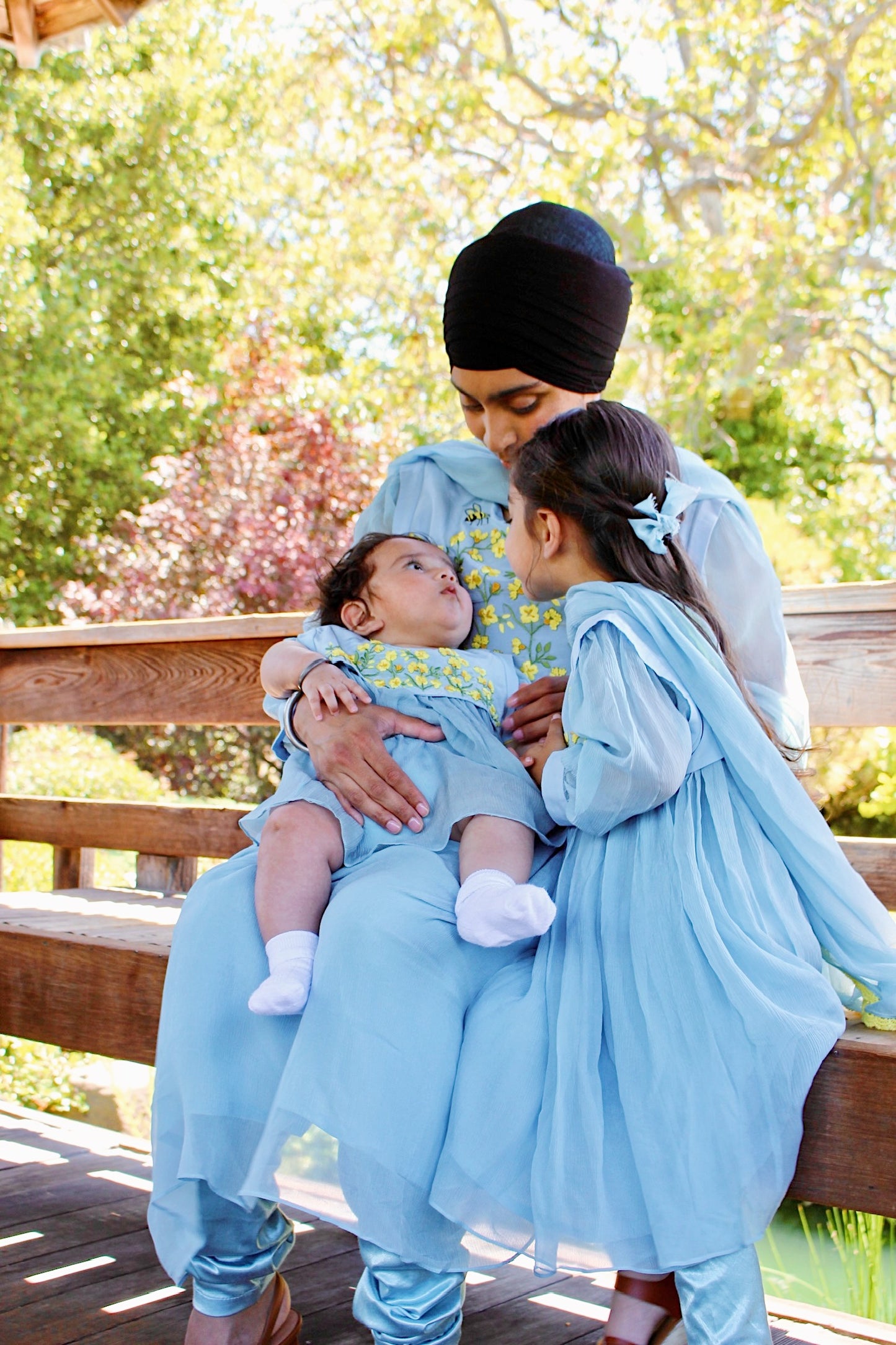 Saras Sky Blue Frock Set