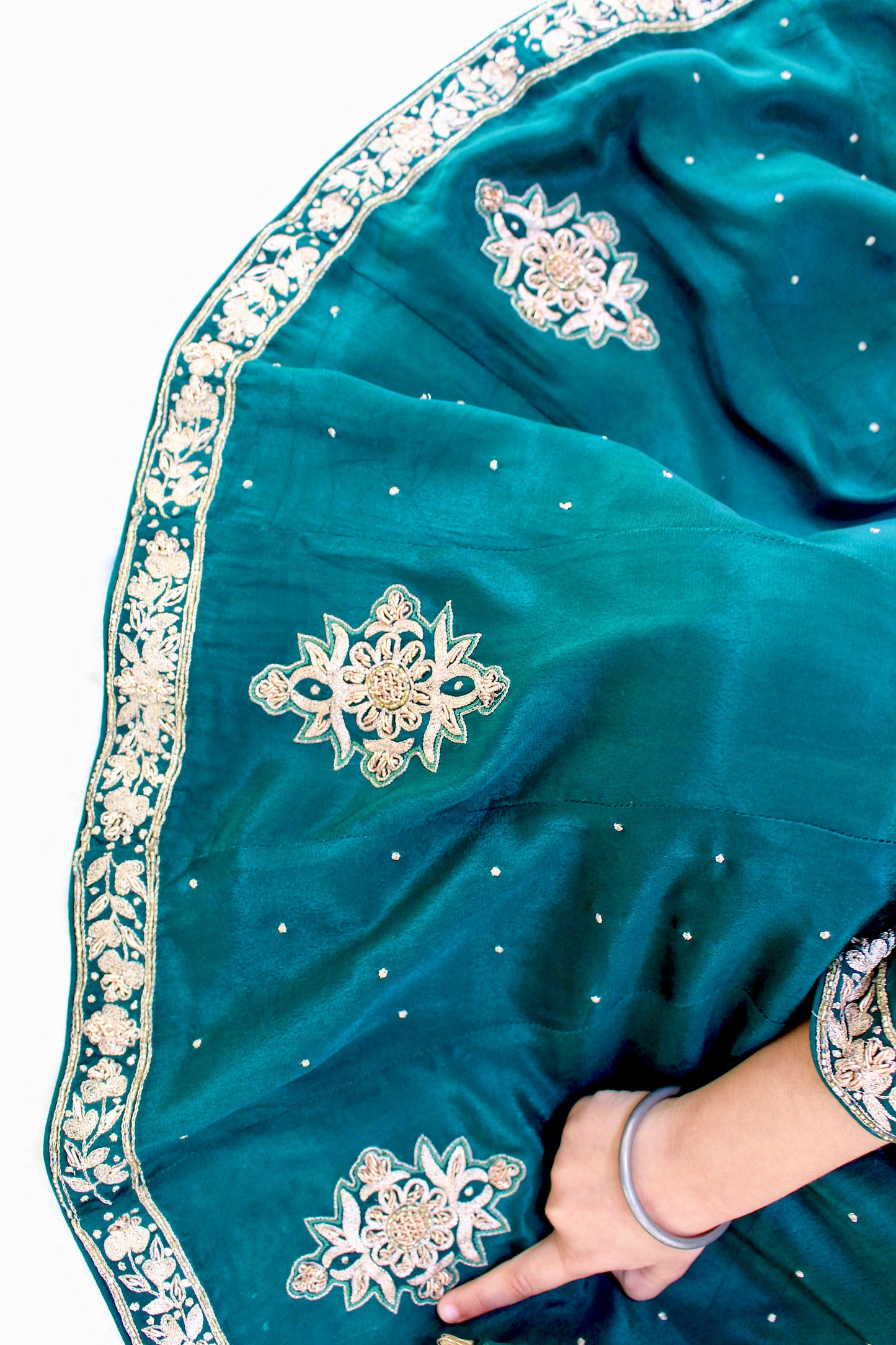 Moraan Emerald Teal Anarkali Set