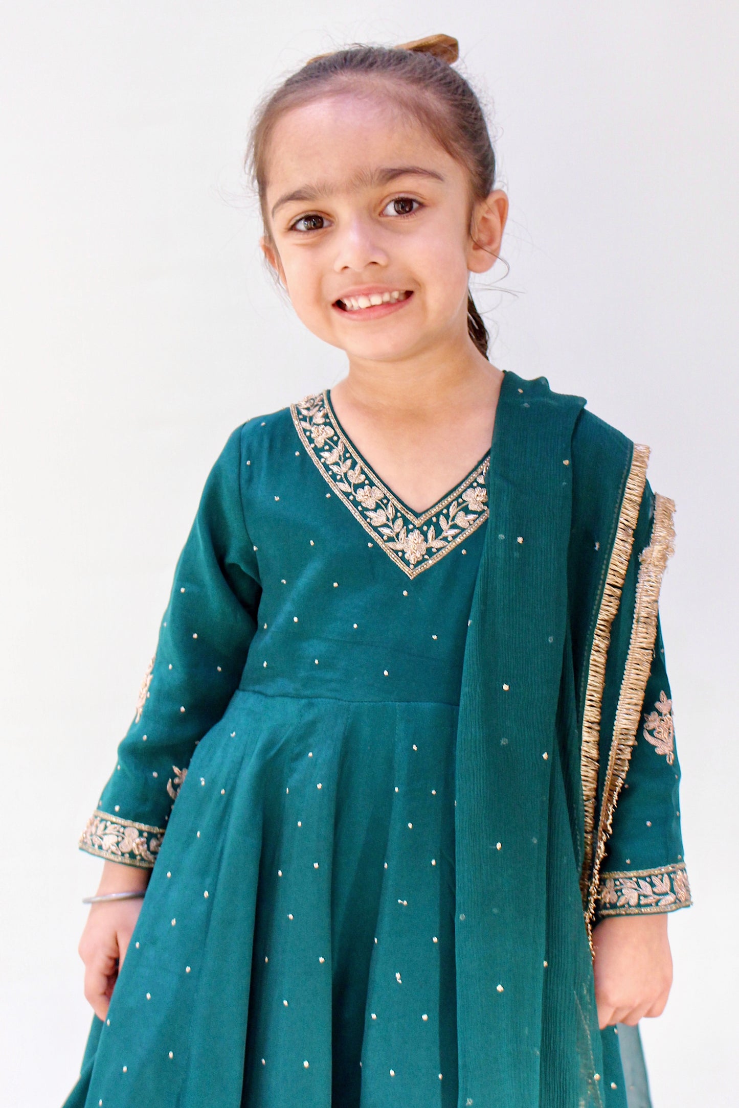 Moraan Emerald Teal Anarkali Set