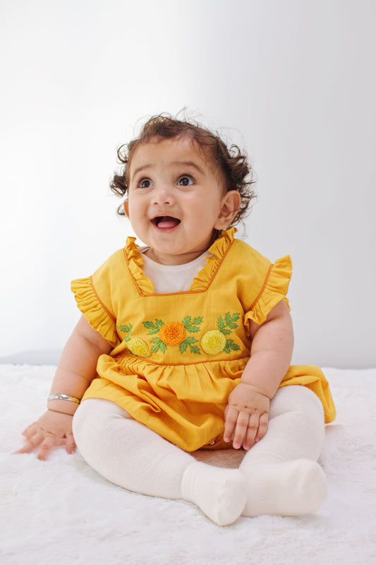 Muskaan Marigold Baby Girl Romper
