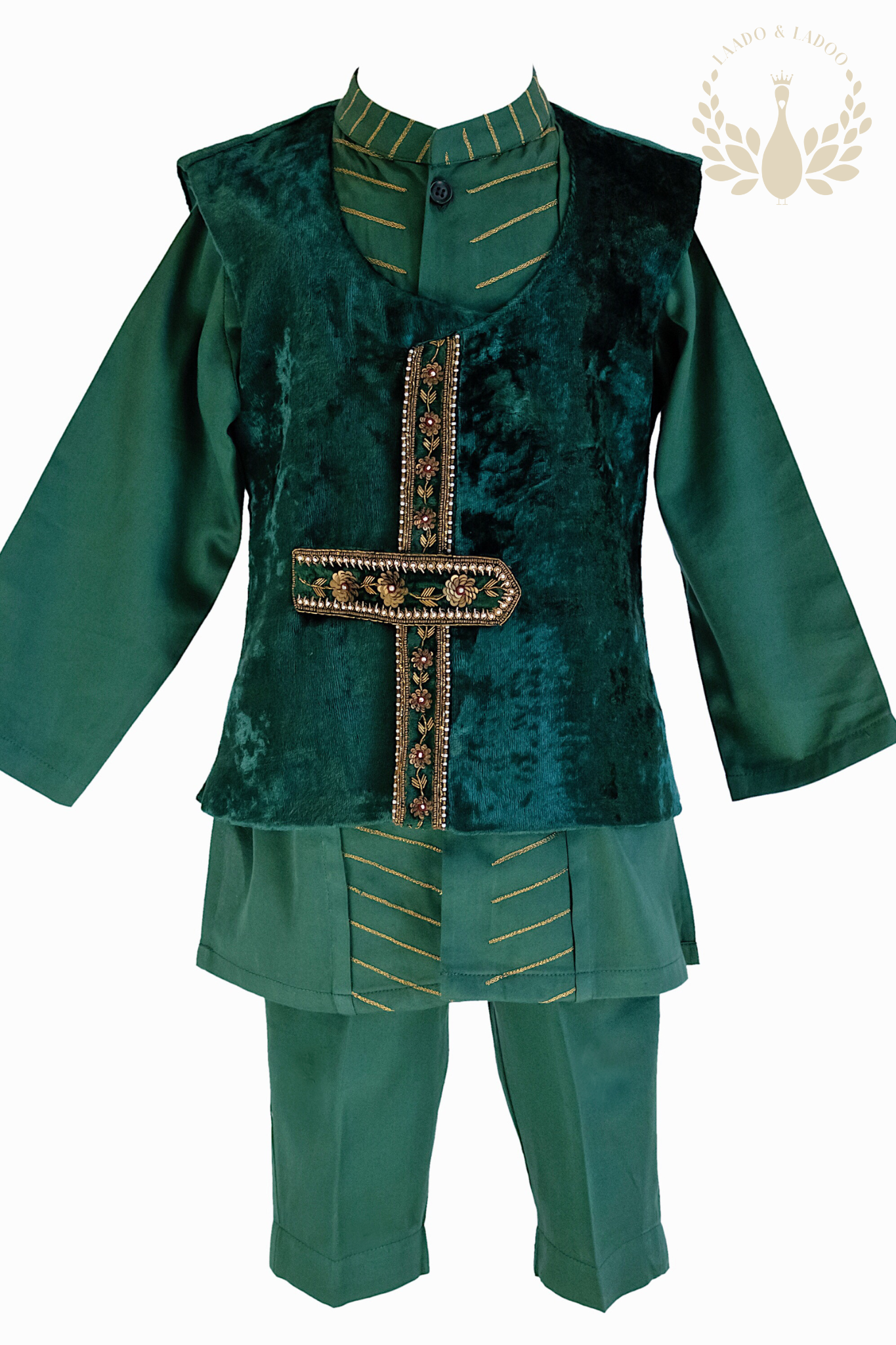 Firdaus Green Kurta Set