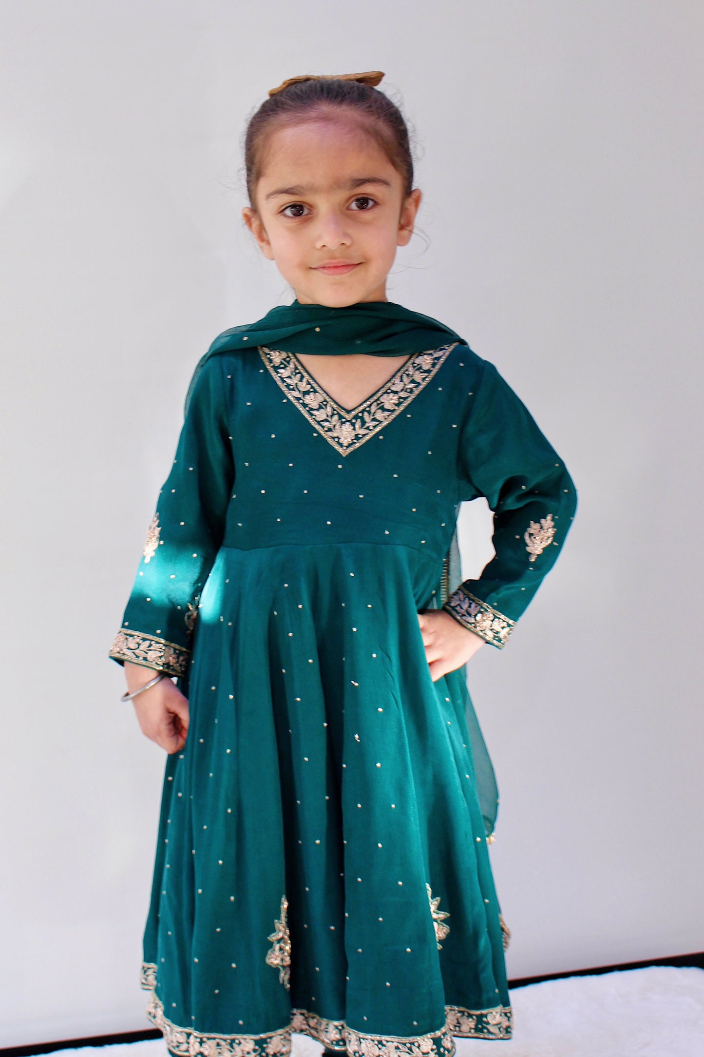 Moraan Emerald Teal Anarkali Set