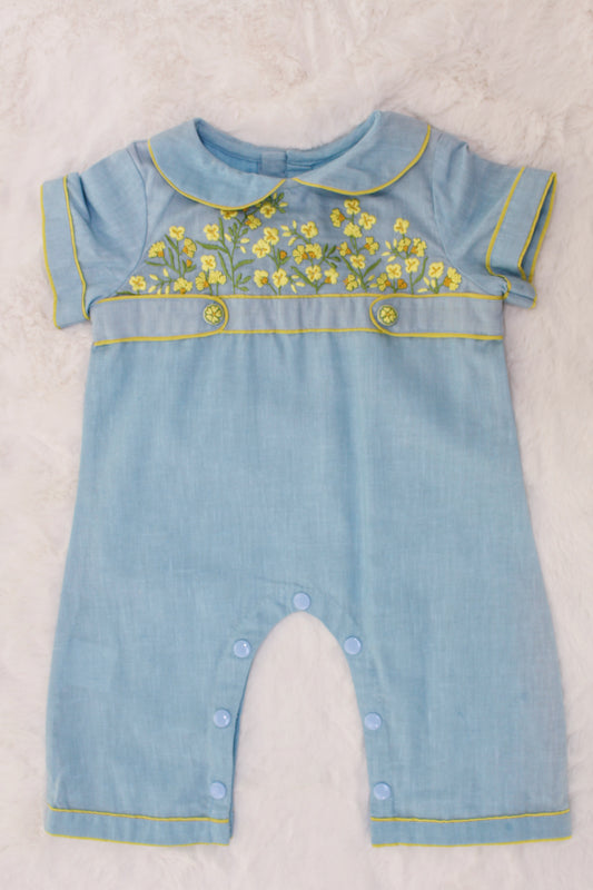 Basant Sky Blue Baby Boy Romper
