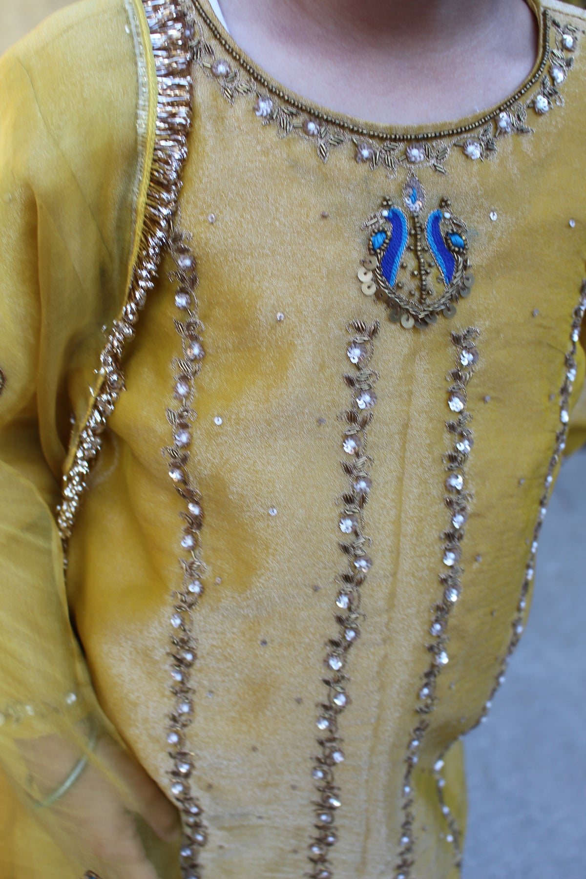 Mayuri Golden Ochre Kurta Set