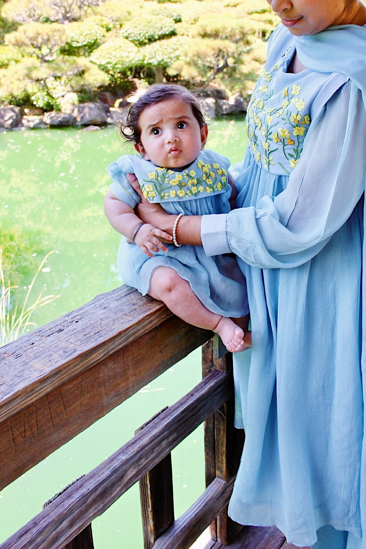 Saras Sky Blue Baby Girl Romper