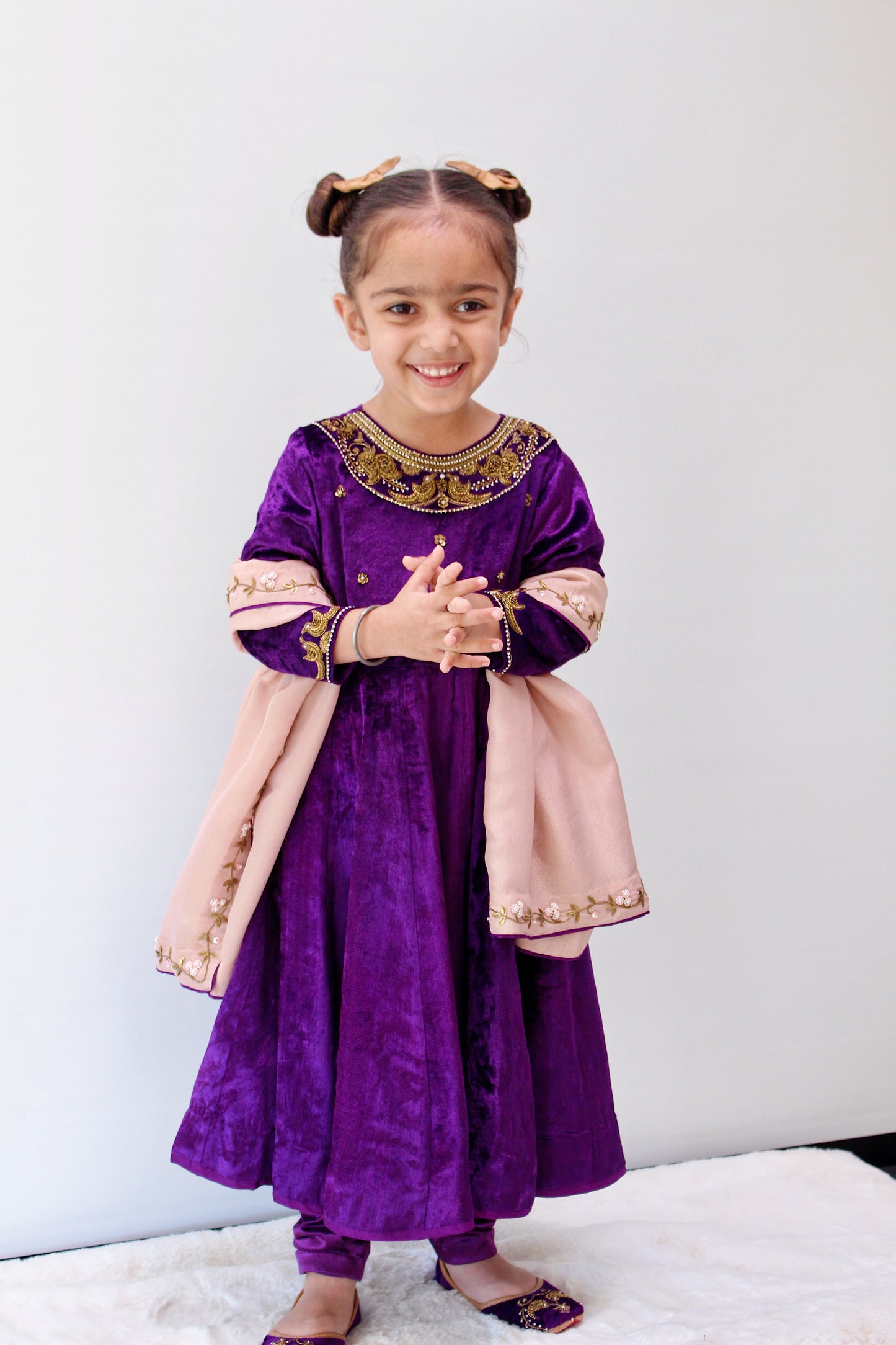 Soan Chiriyya Regal Purple Anarkali Set
