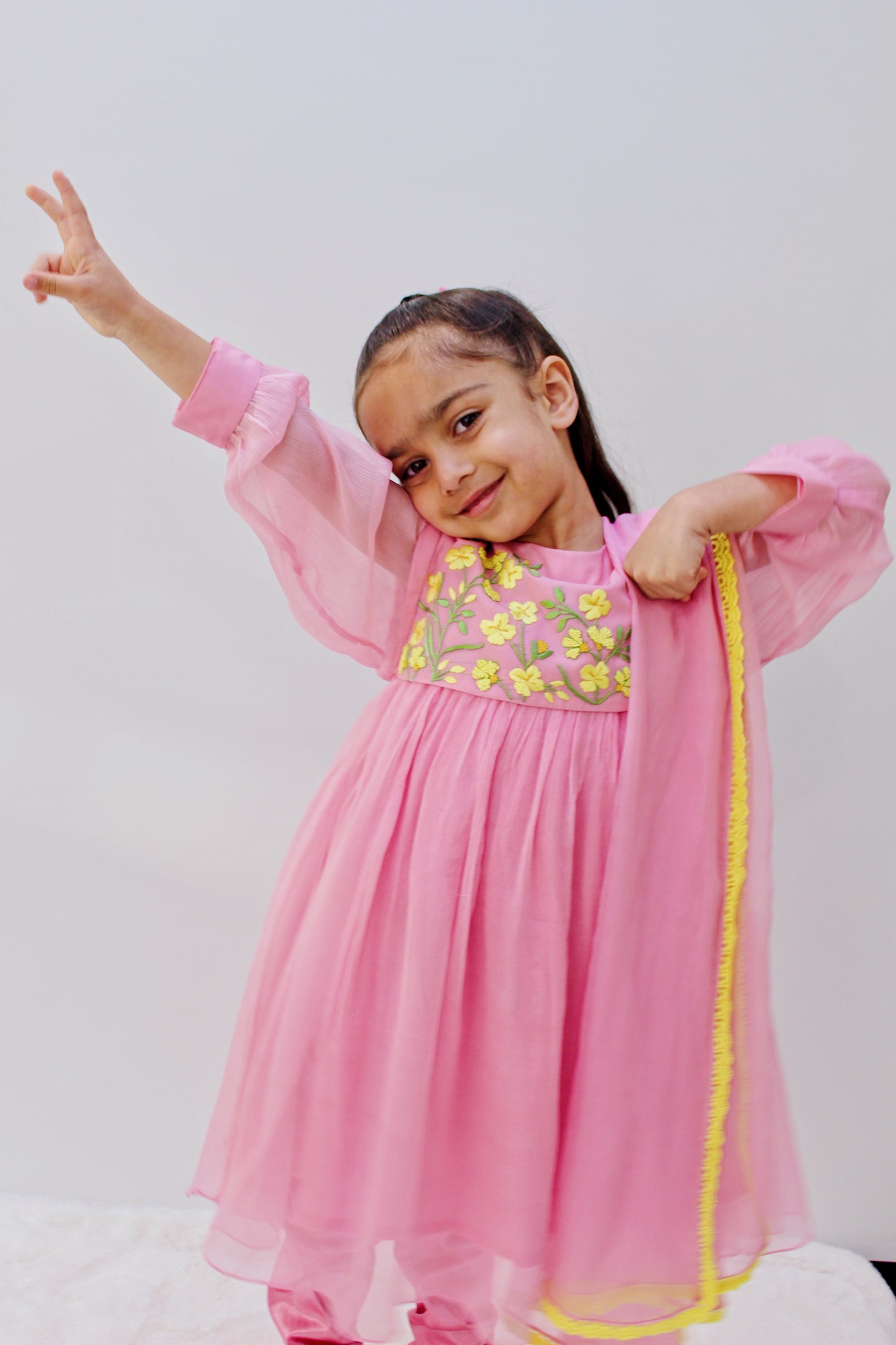 Saras Blossom Pink Frock Set