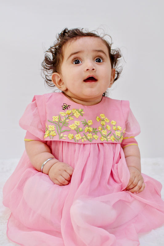 Saras Blossom Pink Baby Girl Romper