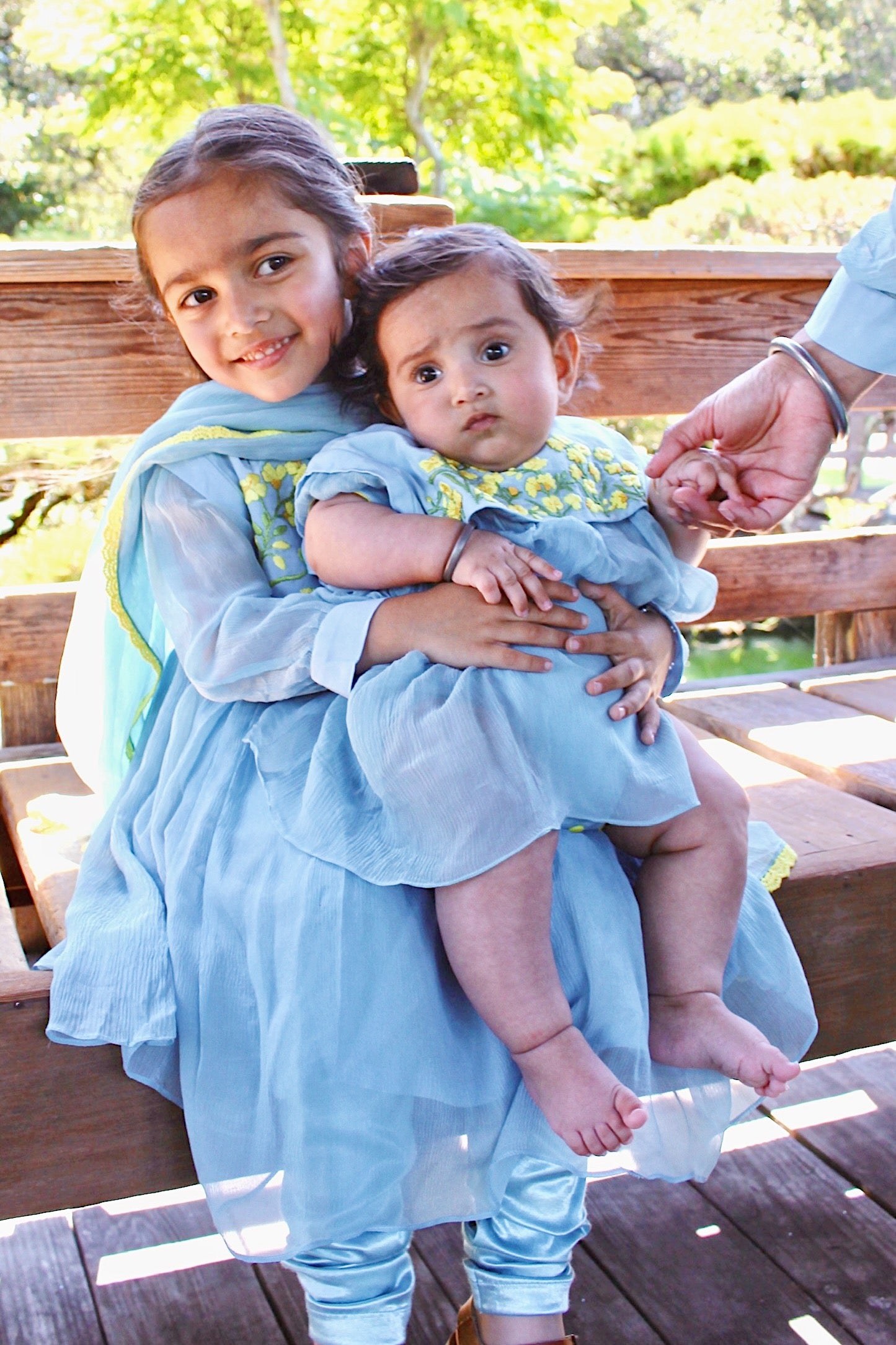 Saras Sky Blue Frock Set