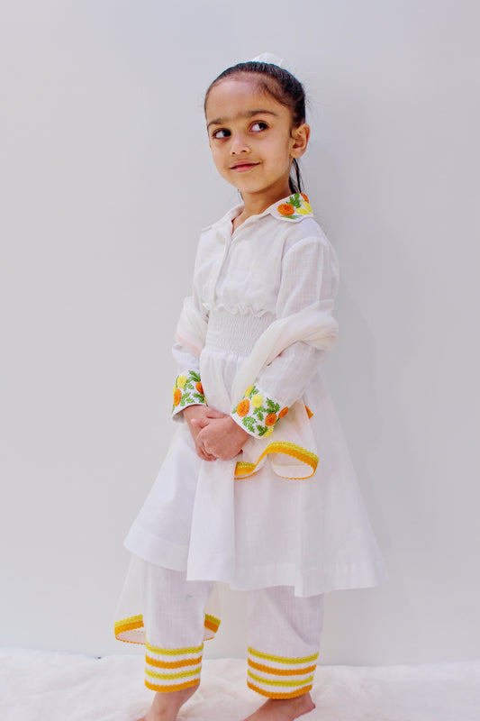 Muskaan White Frock Set