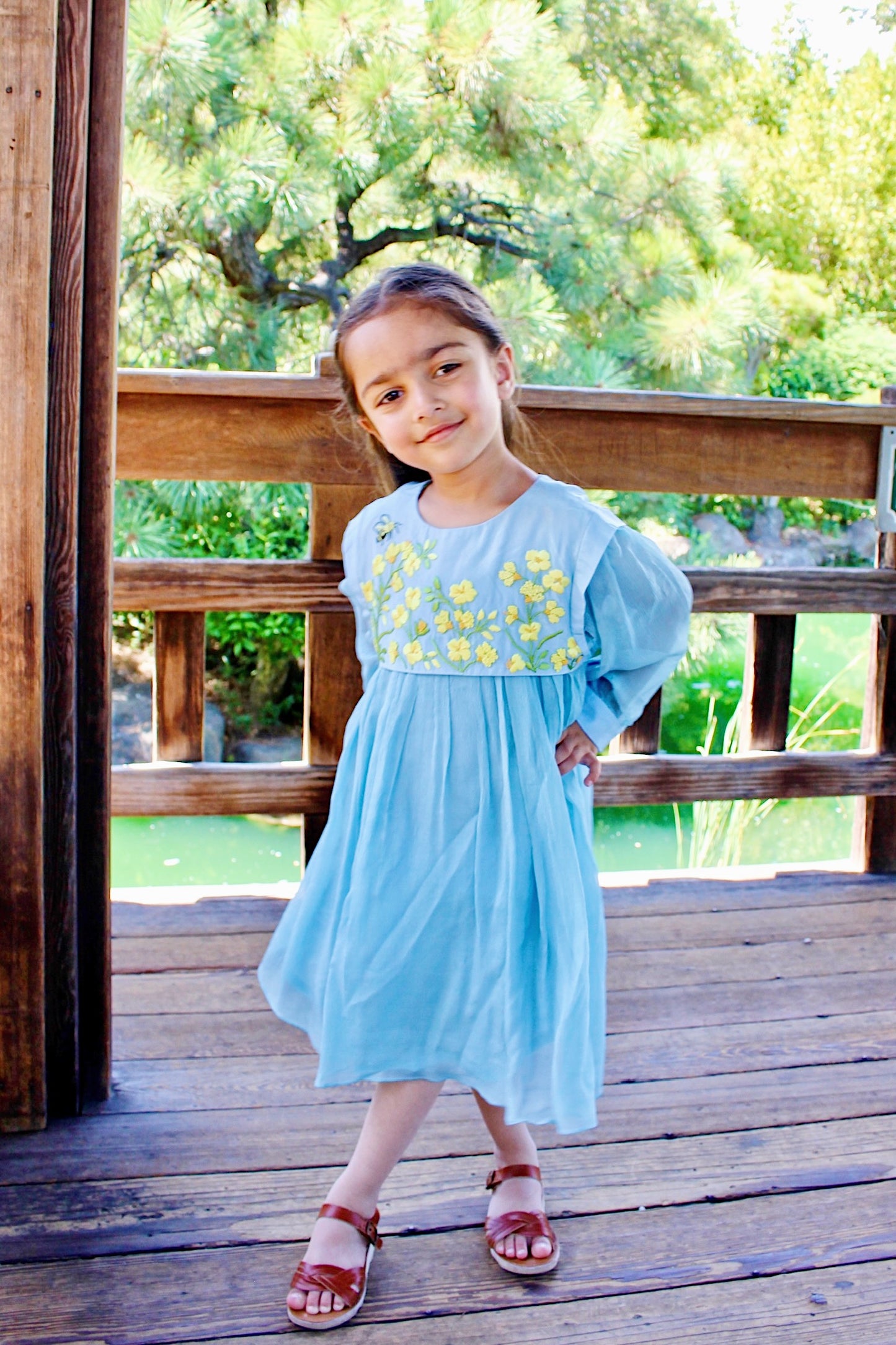 Saras Sky Blue Frock Set