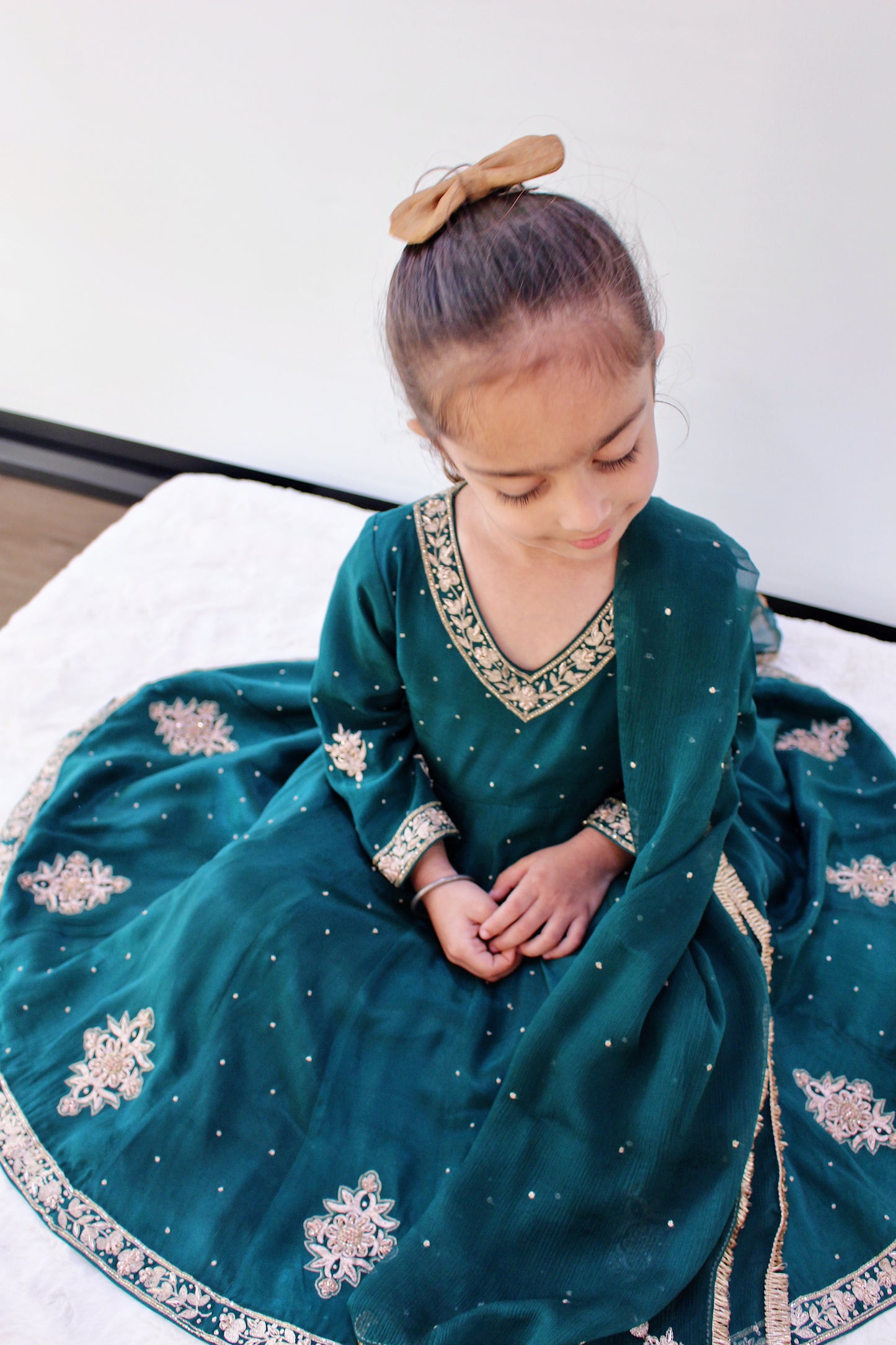 Moraan Emerald Teal Anarkali Set