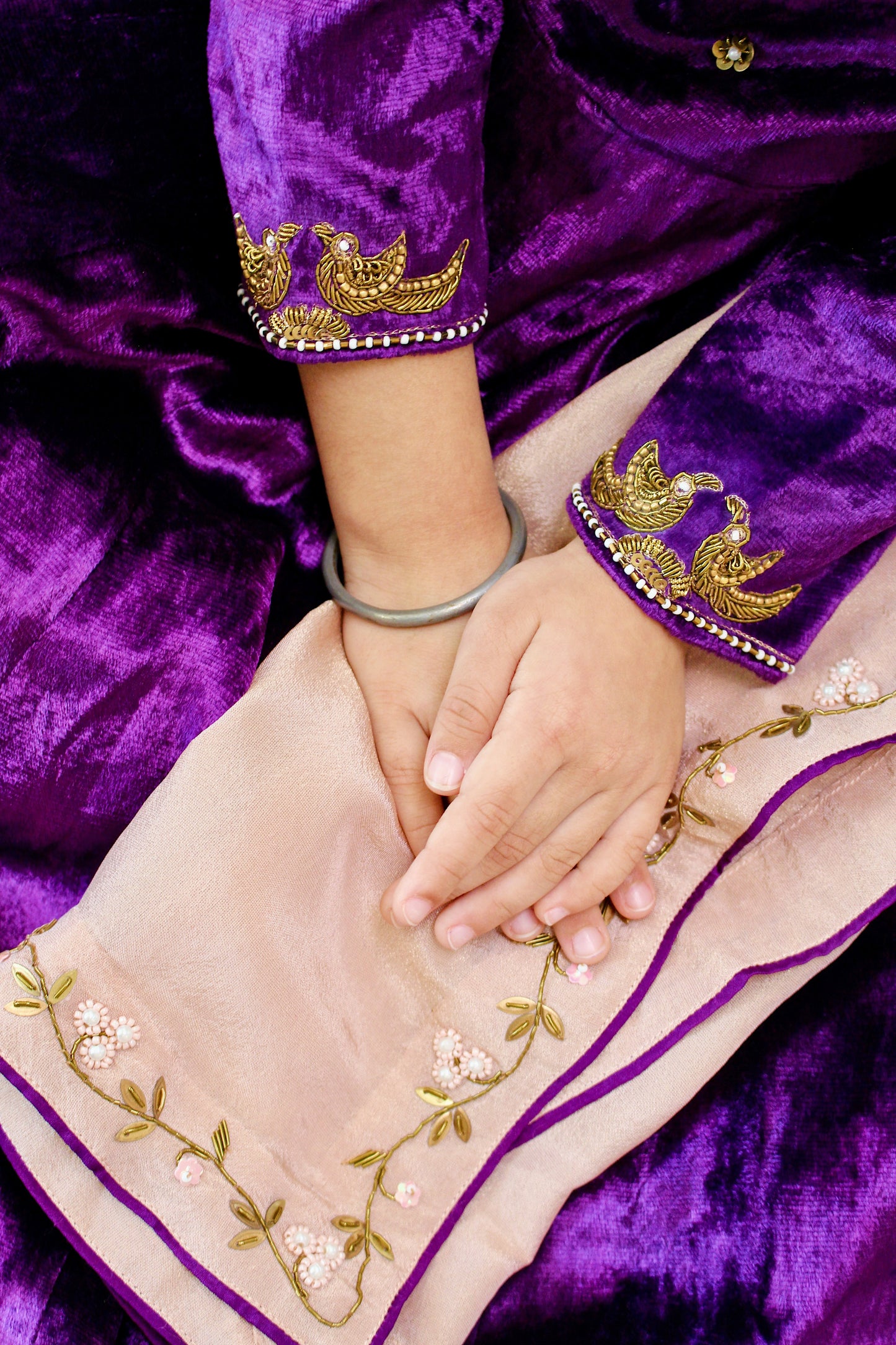 Soan Chiriyya Regal Purple Anarkali Set