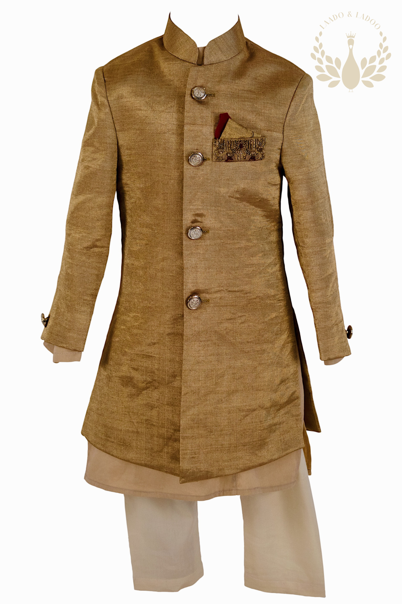 Aaftaab Gold Sherwani Set