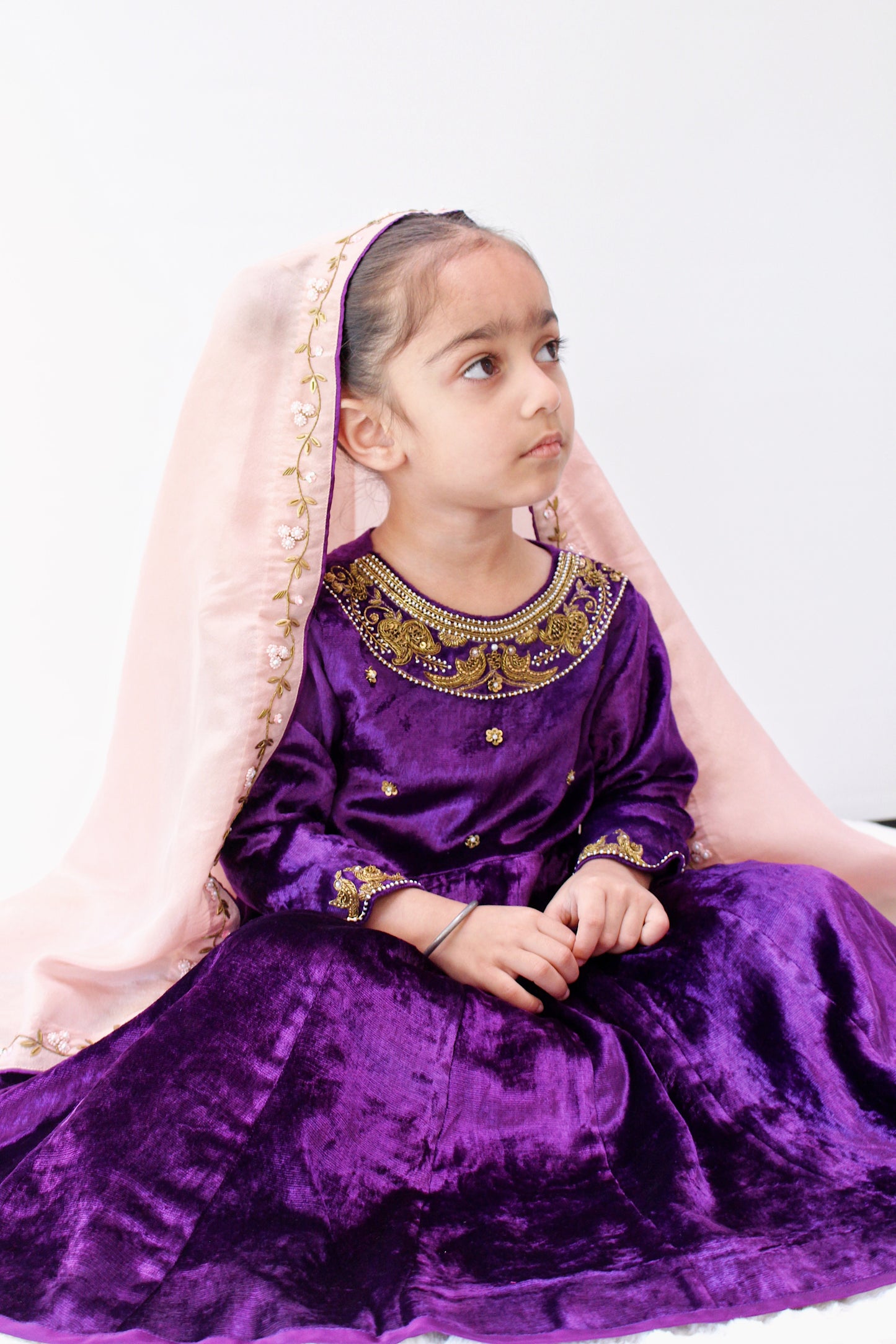Soan Chiriyya Regal Purple Anarkali Set