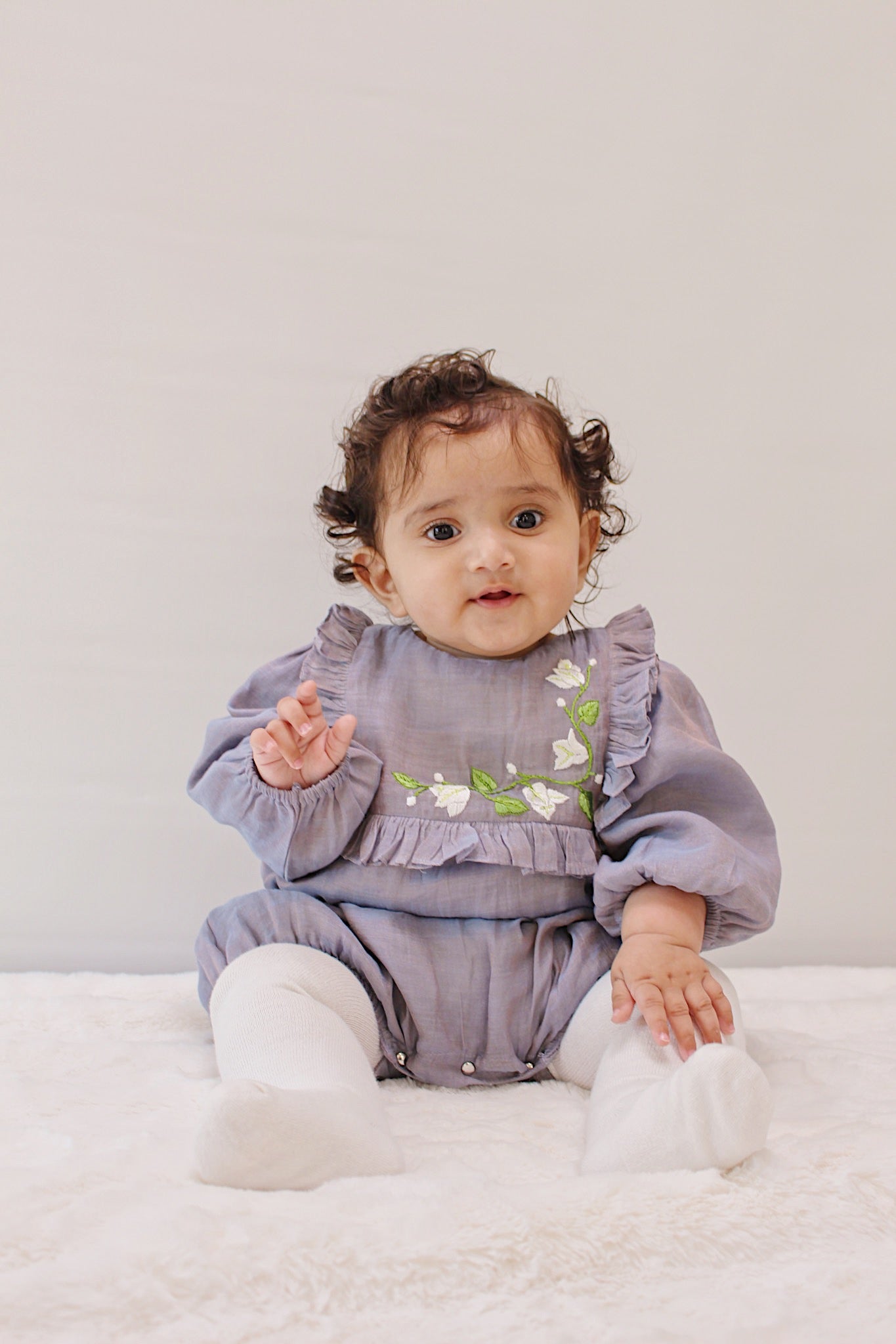 Bahaar Morning Mist Baby Girl Romper