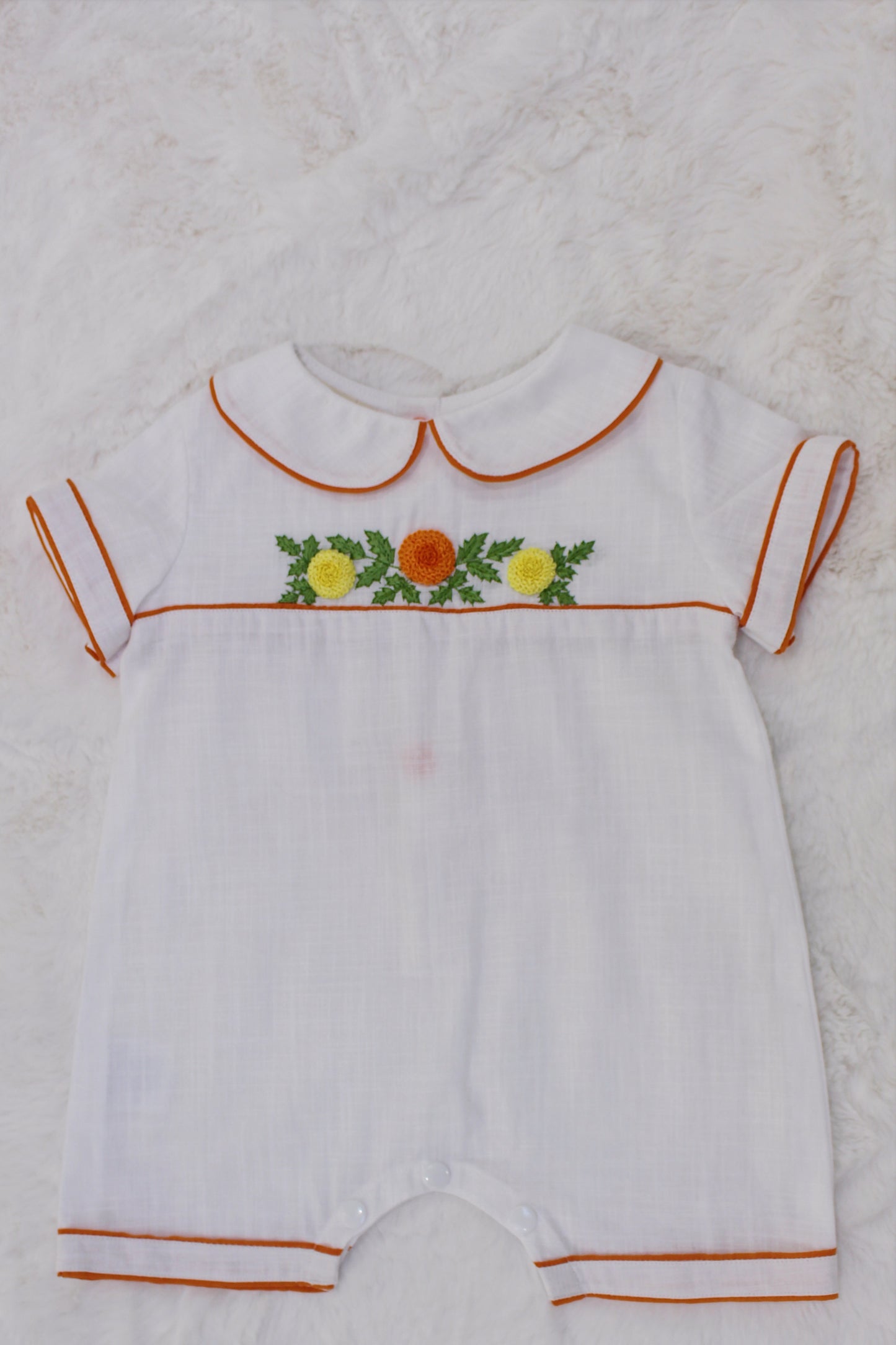 Vihaan White Baby Boy Romper