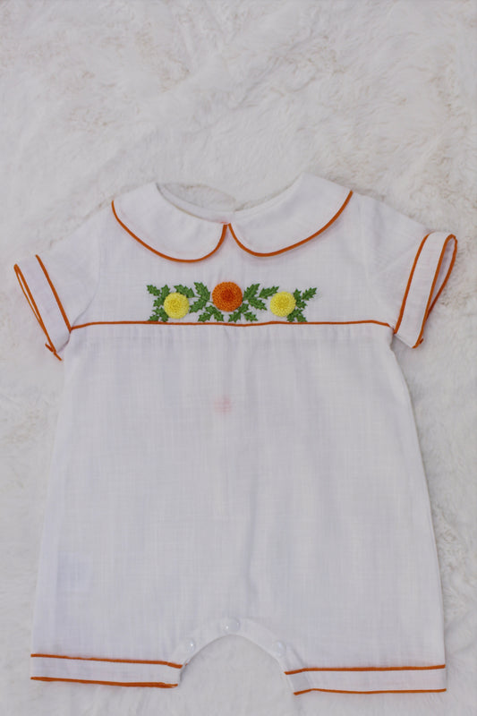 Vihaan White Baby Boy Romper