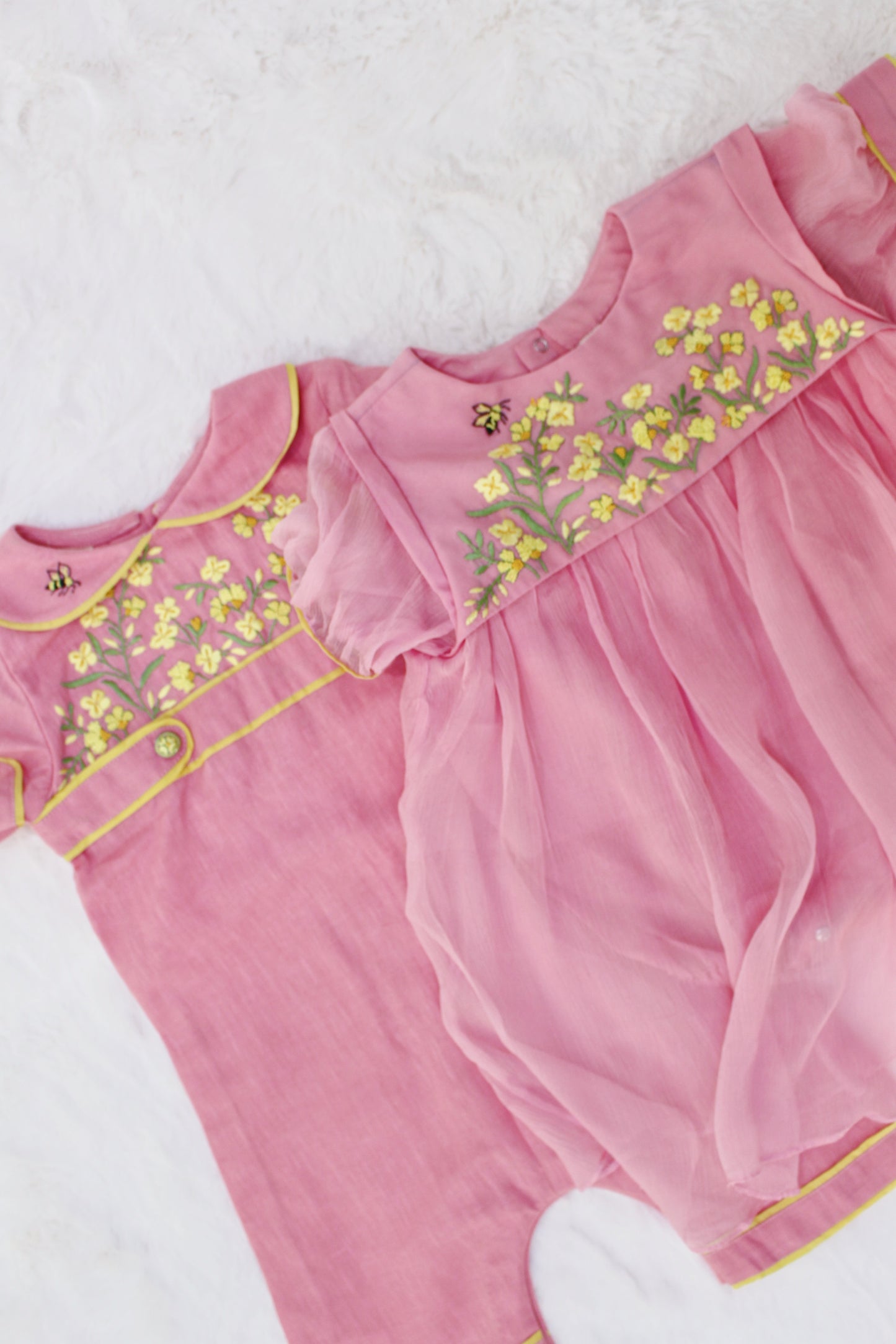 Basant Blossom Pink Baby Boy Romper