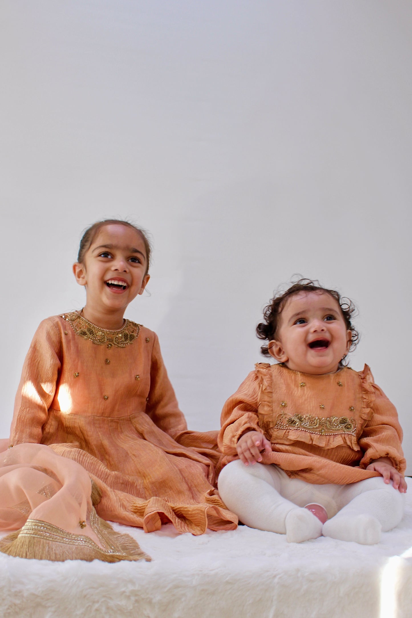 Soan Chiriyya Apricot-Gold Baby Girl Romper