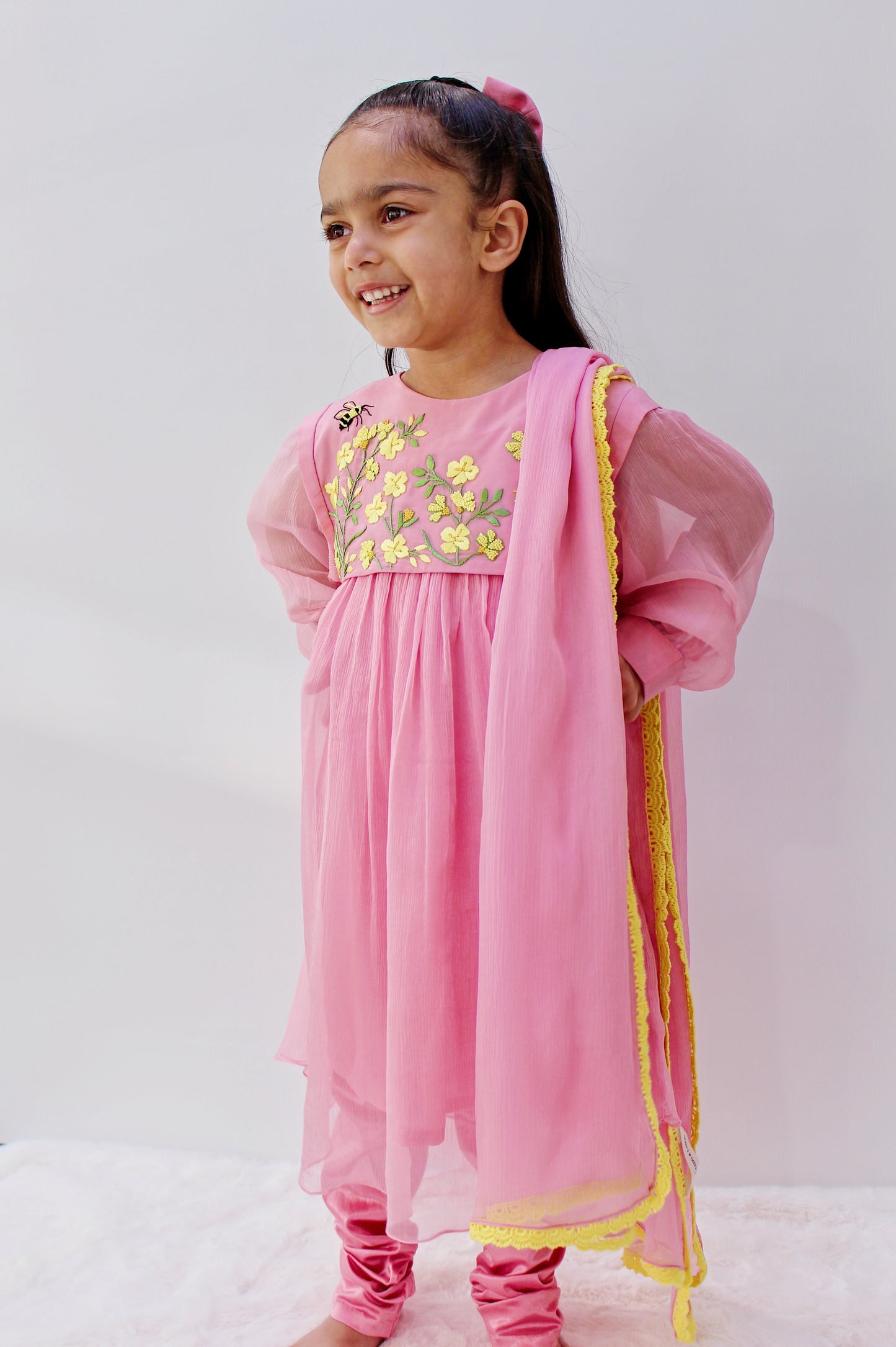 Saras Blossom Pink Frock Set
