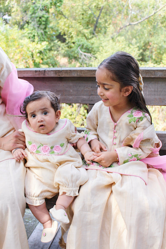 Roshanara Light Gold Baby Girl Romper